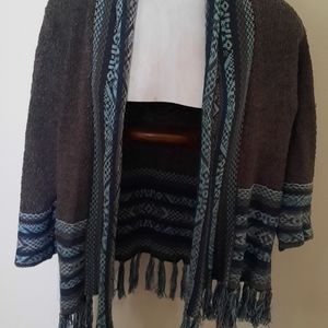 Open, Grey with fringe sweater